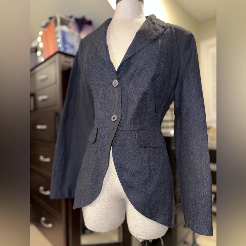 All Saints dark charcoal pinstripe Quay waistcoat Blazer